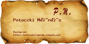 Potoczki Ménás névjegykártya